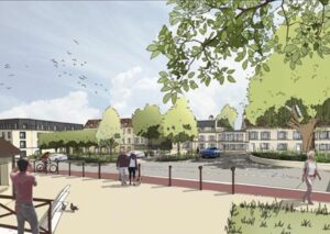 Vue d'artiste de la place de la Fête réaménagée