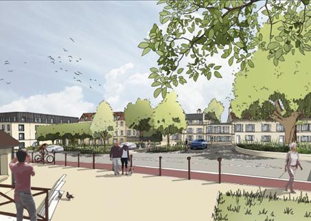 Vue d'artiste de la place de la Fête réaménagée